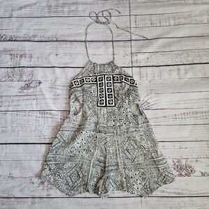 Cleobella Geometric Tribal Cut Out Halter Romper Womens Small